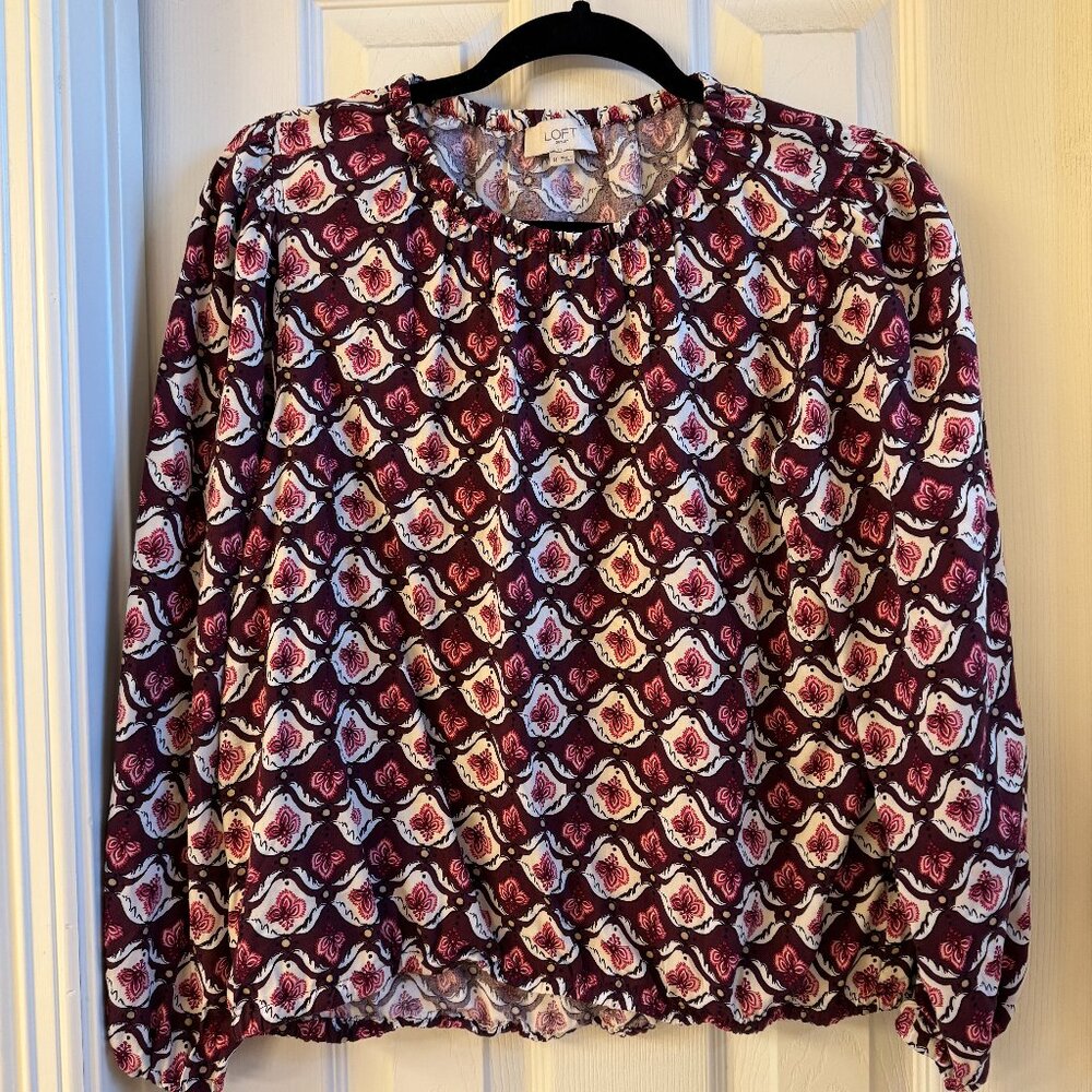 Loft Outlet patterned blouse, Women, Size M